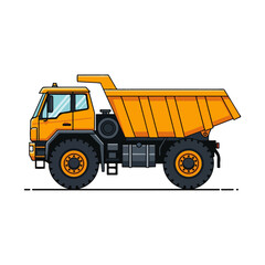 Yellow Dump Truck Vector Illustration Graphic