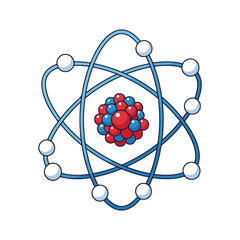Atom Model Science Education Vector Illustration