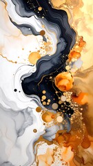 Abstract marbled design with swirling colors