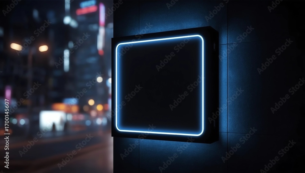 Poster rectangular store sign mockup 3d rendering