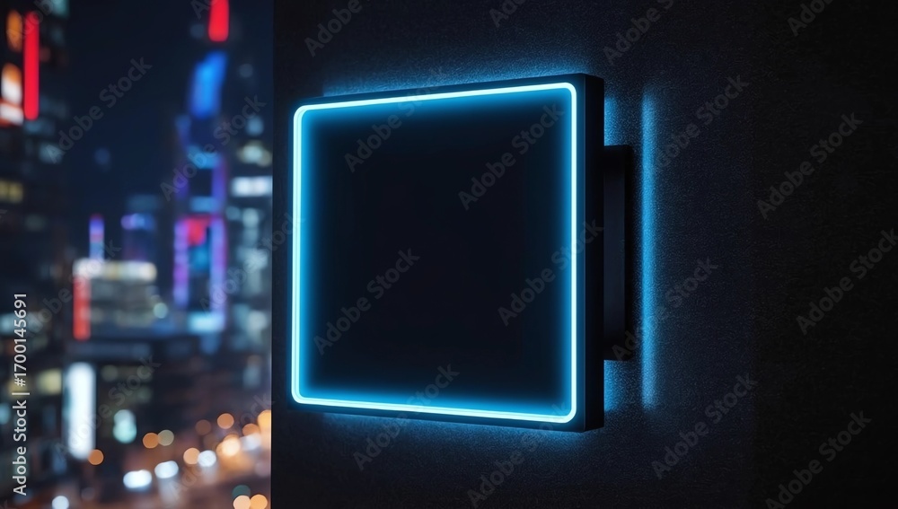 Poster rectangular store sign mockup 3d rendering