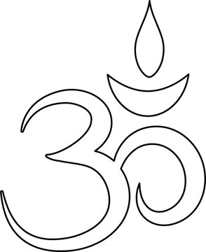 black and white om symbol clip art preview