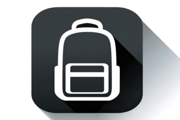Simple Backpack Icon On Dark Background