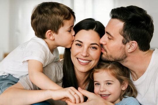 young happy family concept their sons at home having fun concepto de familia joven y feliz sus hijos en casa divirti&eacute;ndose jeune famille heureuse leurs fils s'amusent &agrave; la maison aile