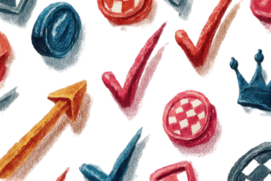 Abstract Pattern With Glitter Symbols On Black Background