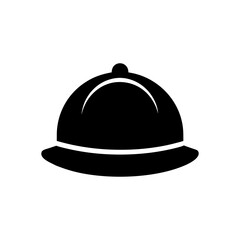 Illustration of a black cloche style hat on transparent background