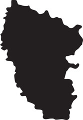 Luhansk Region, Ukraine Silhouette Map Vector – Editable Black Outline