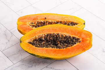 Ripe sweet juicy papaya fruit