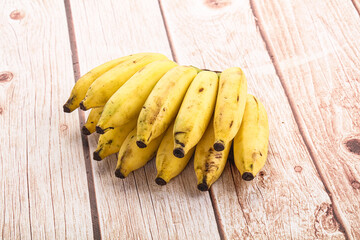 Mini yellow banana fruit heap
