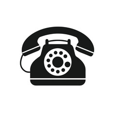 retro telephone isolated on white background