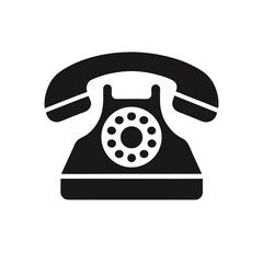 retro telephone isolated on white background