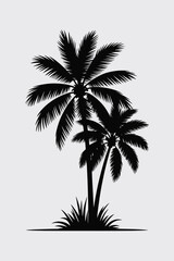 Silhouetted palm trees vector graphic scalable illustration for tropical designs eps silhouette vector illustration white background