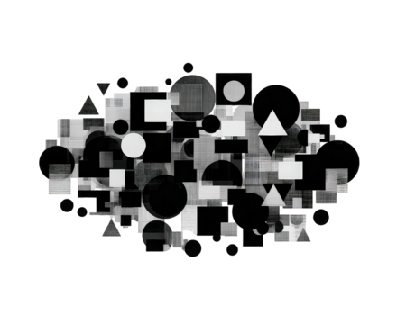 Abstract Geometric Shapes Composition