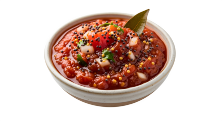 Vibrant salsa bursting with fresh tomatoes, onions, and spices, ready for dipping.