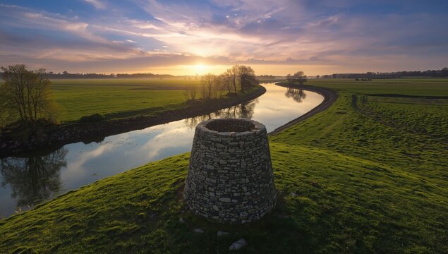 Meditativer Steinturm mit glatter natrlicher Ober, 