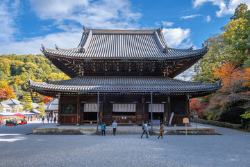 Sennyuji Temple with beautiful foliage in autumn in Kyoto, Japan