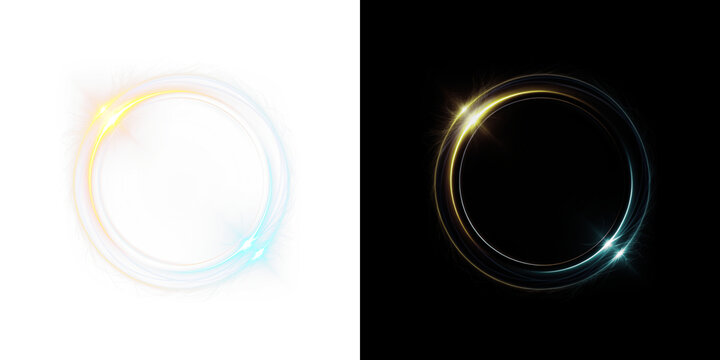 This design showcases a captivating Light Flares Circular Overlay PNG with vibrant colors and a transparent background