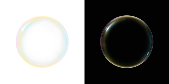 This is a delightful soap bubble PNG overlay featuring colorful reflections on a transparent background display