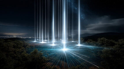 6G. Data Speed. Quantum Communication. Cutting-edge 3D antenna array technology for ultra-speed wireless communication.
