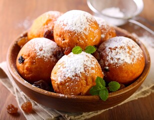 Fluffy pastries, dusted with sugar