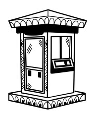 Creative details Toll booth Vector Illustration