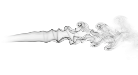 Smoke Plume Isolated on White Background | Abstract Motion for Product Visualization, Special Effects, and Background Design