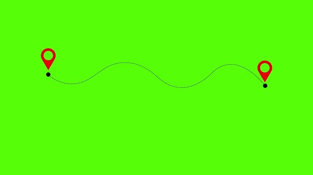 Simple Map Marker Route Illustration Animation