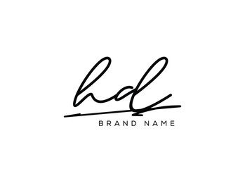 Obraz premium HD letter elegant cursive beauty handwriting logo.