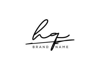 Obraz premium HQ letter elegant cursive beauty handwriting logo.