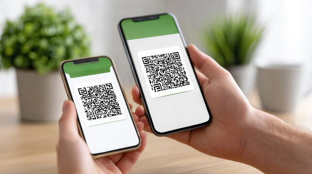 Contactless payment technology with mobile phones featuring qr code for secure transactions and digital finance innovation