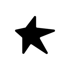 Obraz premium A simple black star shape isolated against a plain white background, graphic element.