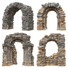 Stone arches showcase historical architecture, highlighting craftsmanship and weathering in a historic setting