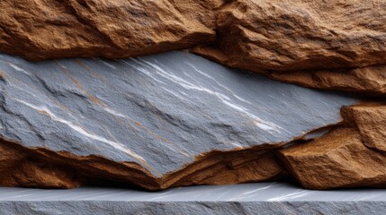Discovering the interplay of white rock slate texture and earthy tones in a natural setting crafted through engineering excellence