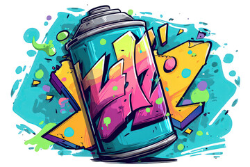 Fototapeta premium Colorful Graffiti Spray Can Pixel Art