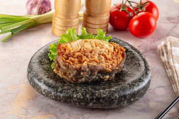 Roasted cod fish fillet piece