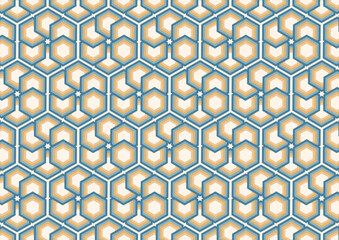 blue yellow hexagon pattern background vector design