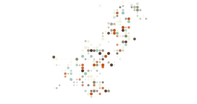 Abstract Flying Dots Build Generative Pakistan Contour Animation