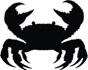 Crab Silhouette on White Background