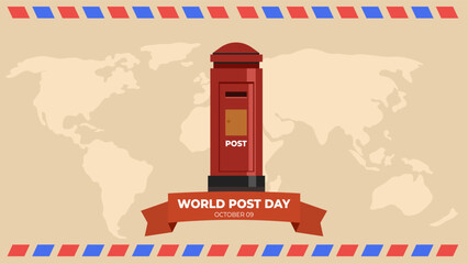 World post day flyer illustration