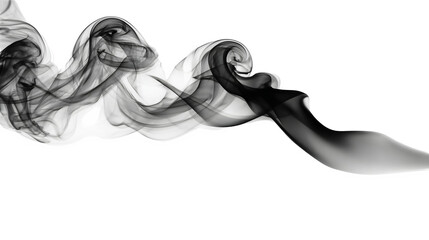 Elegant swirling smoke line art isolated on white background