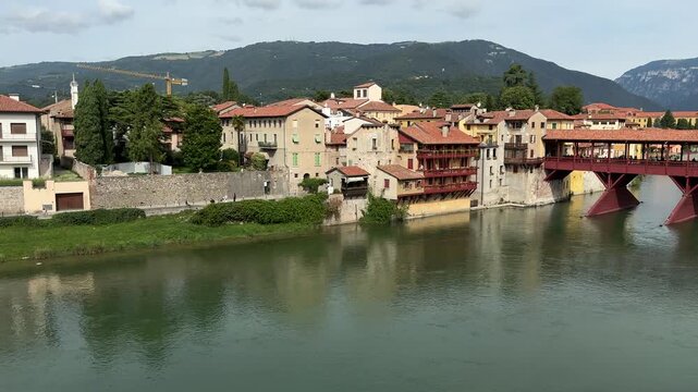 bridge over the river brenta in bassano del grappa italy