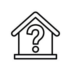 House with a question mark icon representing uncertainty