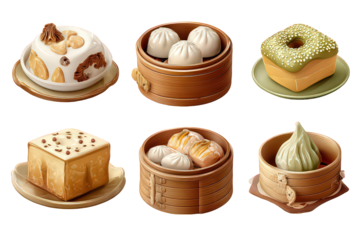 Assortment Of Traditional Chinese Dim Sum Dishes