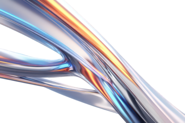 Abstract Metallic Streamers With Iridescent Colors