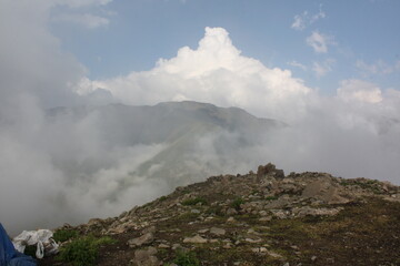 clouds over the mountains