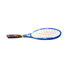 Isolated blue tennis racket illustration for sports and recreational activity