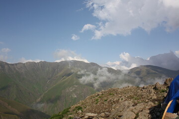 hiking in the mountains