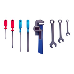 Essential hand tools for mechanical repair and workshop maintenance service set