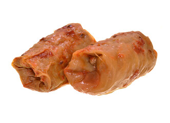 cabbage rolls isolated on white background