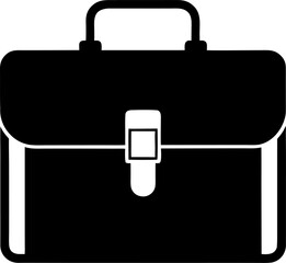 Briefcase icon silhouette vector black , white background 
